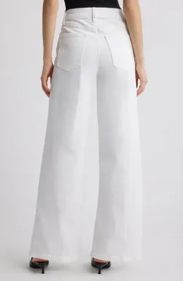 FRAME FRAME Le Slim Palazzo High Waist Wide Leg Jeans in White — Women Winter white Pants