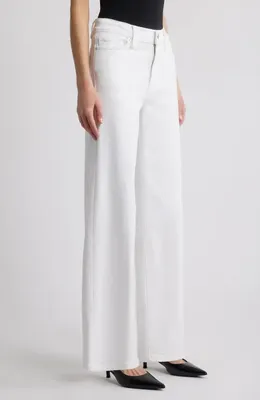 FRAME FRAME Le Slim Palazzo High Waist Wide Leg Jeans in White — Women Winter white Pants