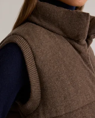 Quince Quince | Women's Mongolian Cashmere Puffer Vest in Brown — Women Autumn brown Vests