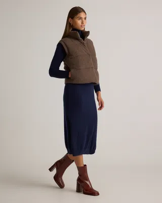 Quince Quince | Women's Mongolian Cashmere Puffer Vest in Brown — Women Autumn brown Vests