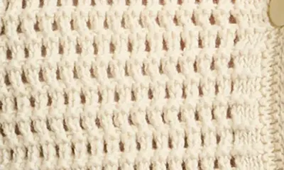 Vince Vince Cotton Open Stitch Cardigan in Natural — Women Spring ivory Sweaters & Knits