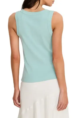 NIC+ZOE NIC+ZOE Perfect Knit Scoop Neck Tank in Aquifer — Women Summer silver Tops