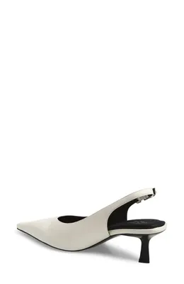 rag & bone rag & bone Brynn Slingback Kitten Heel Pump in Antique White — Women Winter white Shoes